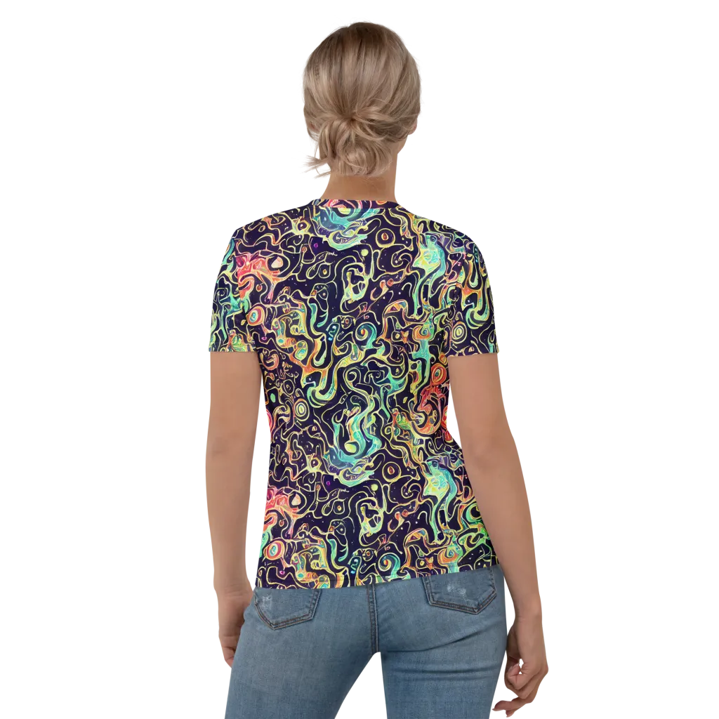 Nightwave Maze on Women's Crew Neck T-Shirt — Back
