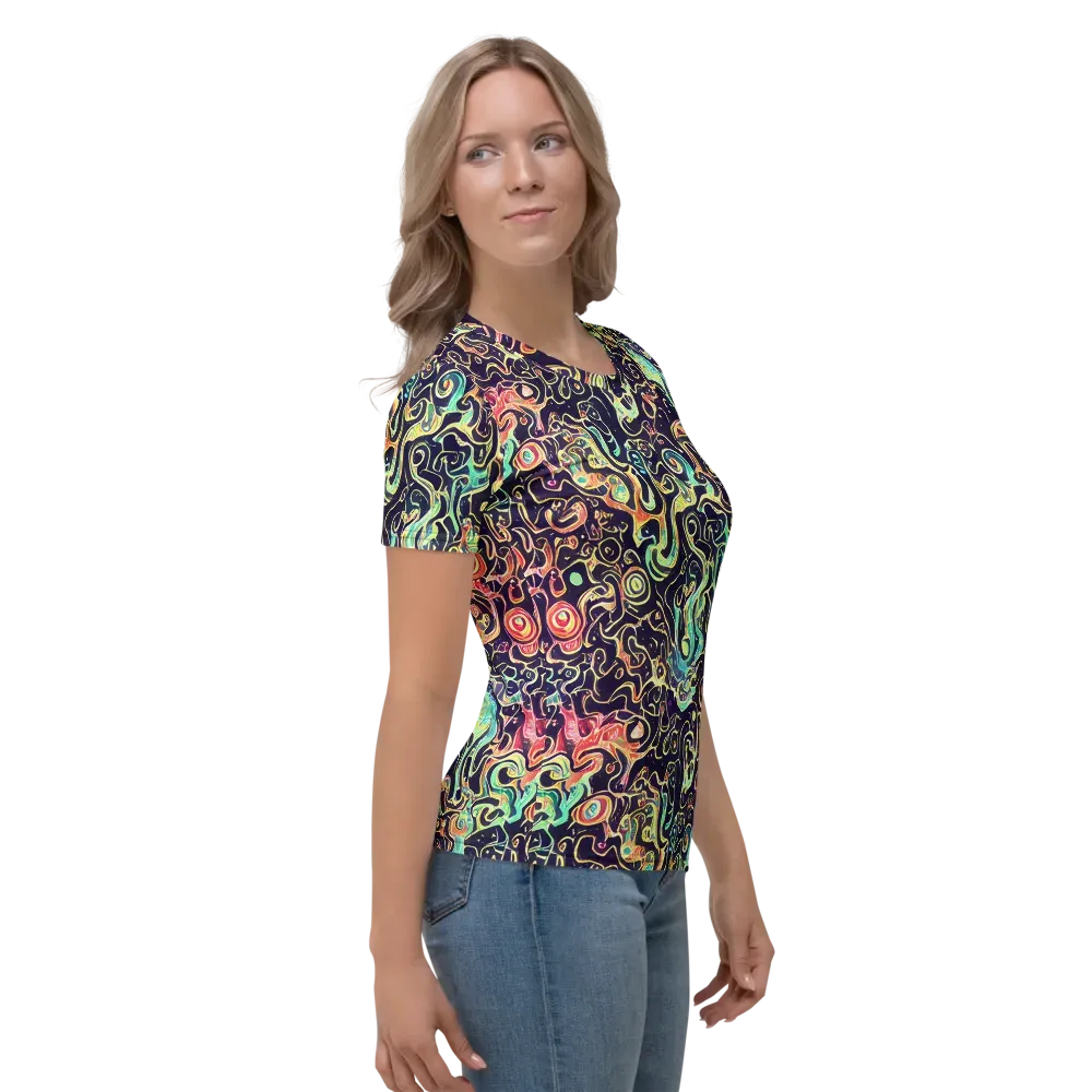 Nightwave Maze on Women's Crew Neck T-Shirt — Right