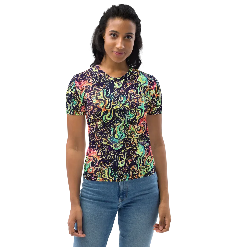 Nightwave Maze on Women's Crew Neck T-Shirt — Front