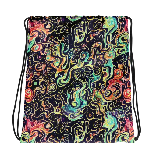 Nightwave Maze on a Drawstring Bag