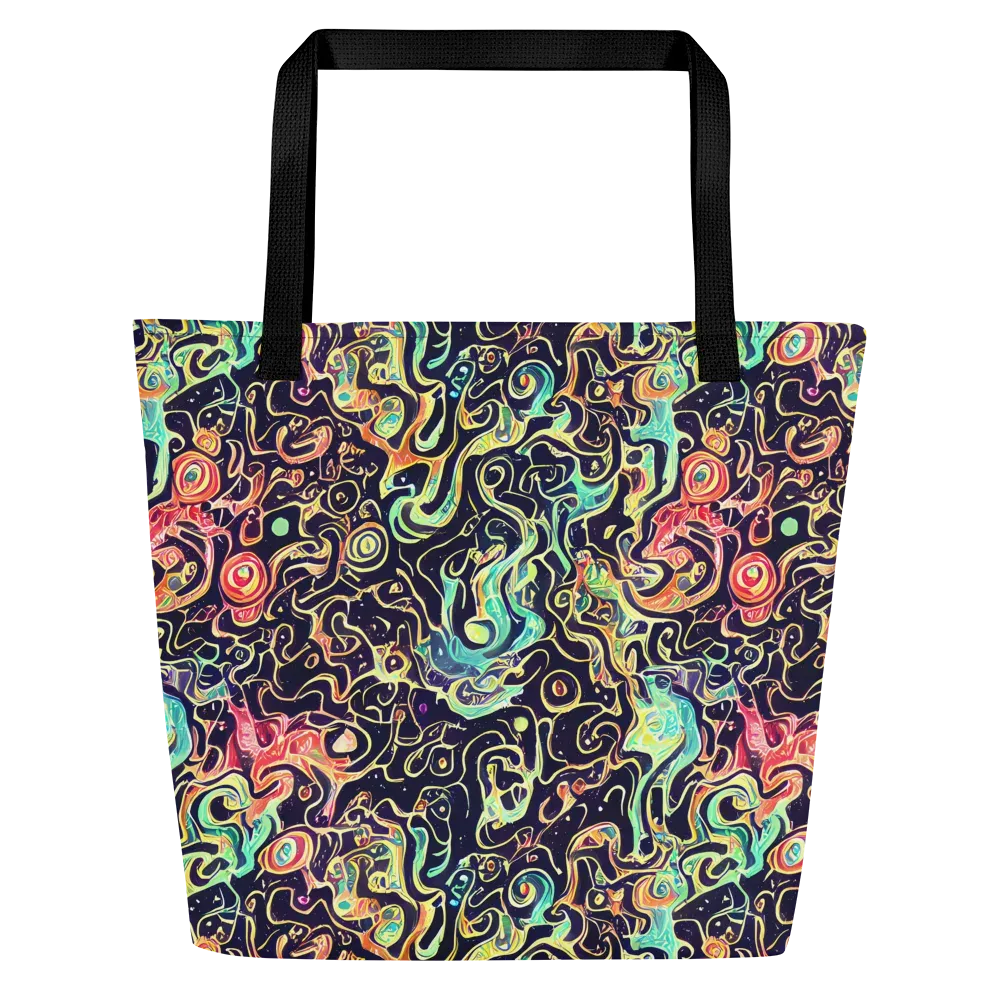 Nightwave Maze on Large Tote Bag W/ Pocket — Front