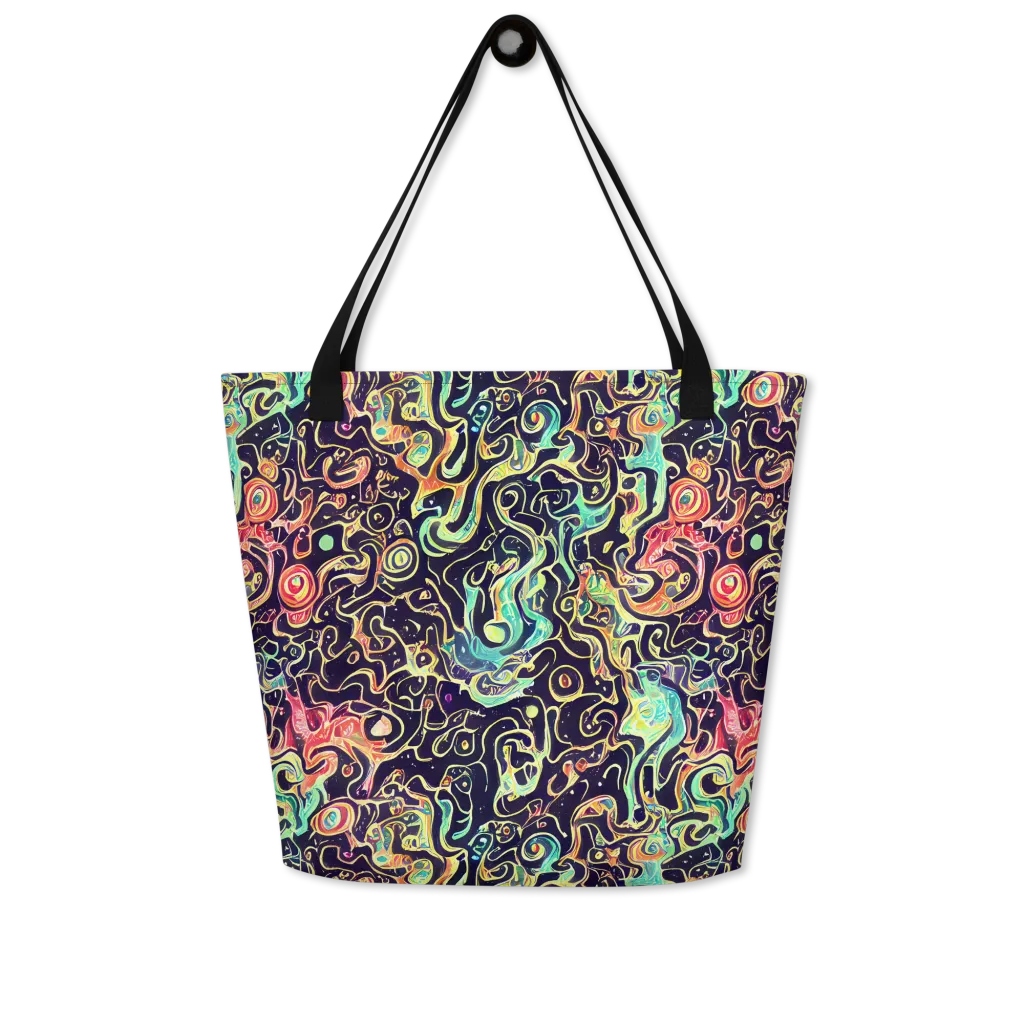 Nightwave Maze on Large Tote Bag W/ Pocket — Front