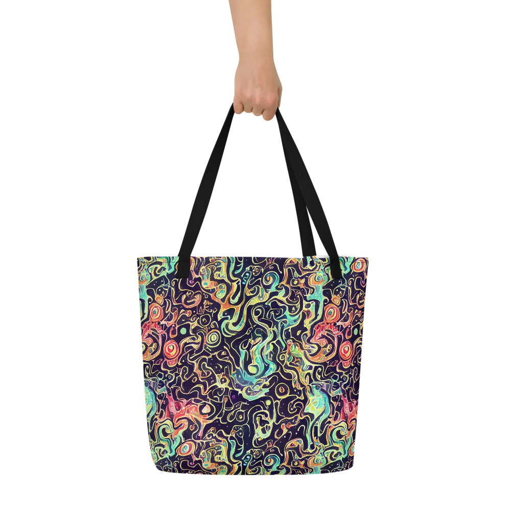 Nightwave Maze on Large Tote Bag W/ Pocket — Front
