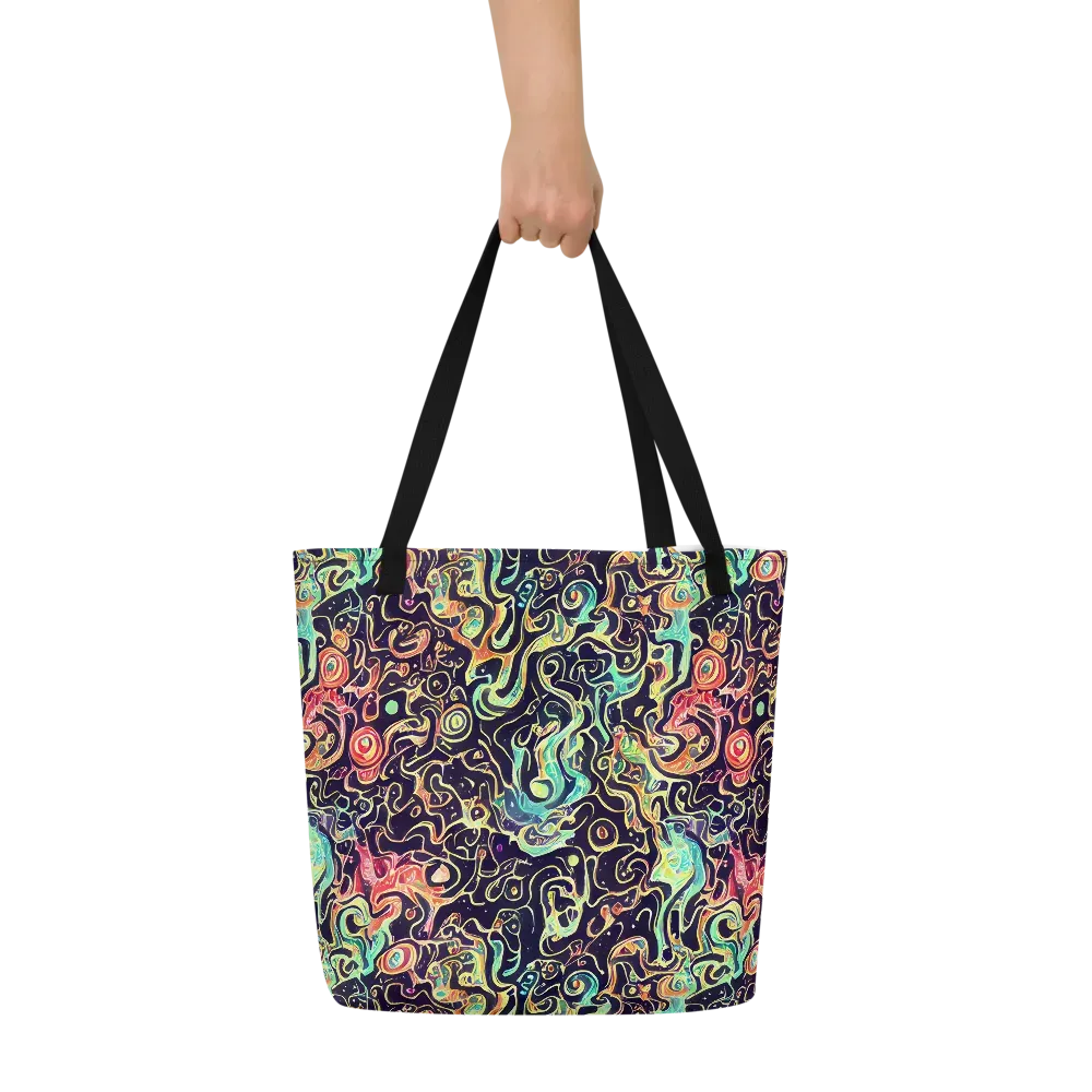 Nightwave Maze on Large Tote Bag W/ Pocket — Front