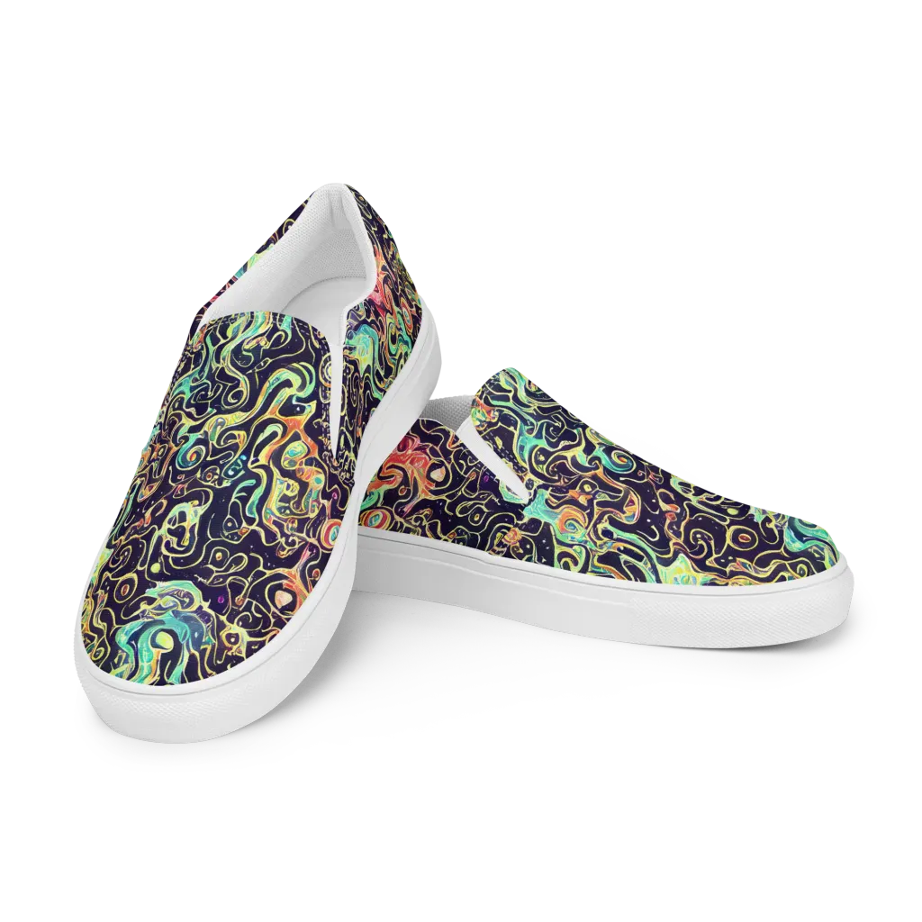 Nightwave Maze on Women's Slip-On Canvas Shoes — Left Front