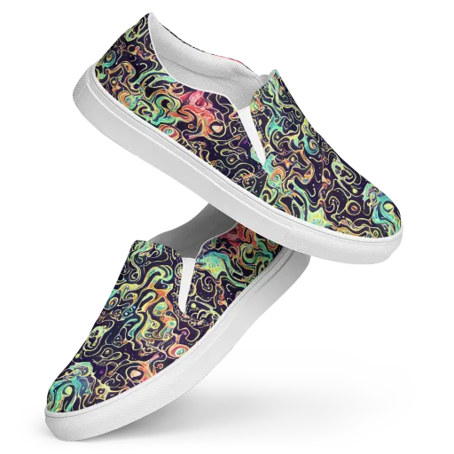 Nightwave Maze on a Women's Slip-On Canvas Shoes