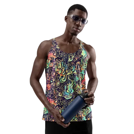 Nightwave Maze on a Men's Tank Top