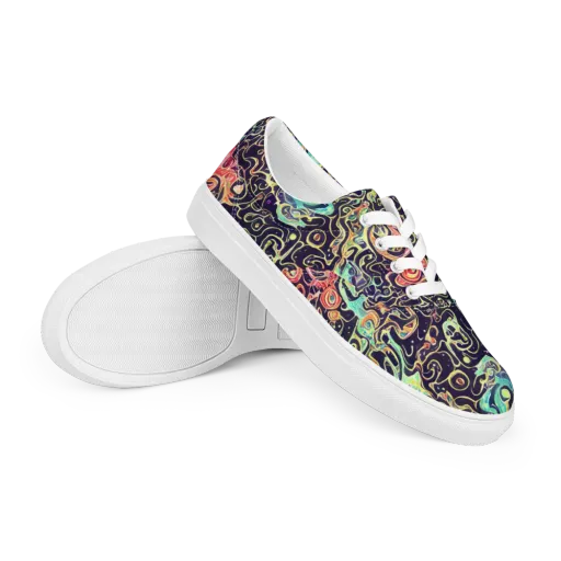 Nightwave Maze on a Men's Lace-Up Canvas Shoes