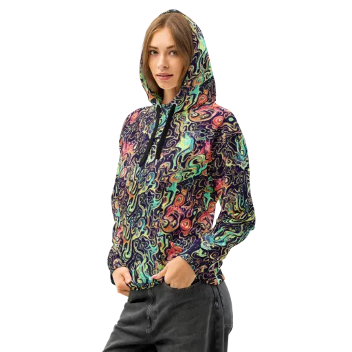 Nightwave Maze on a Cotton Hoodie