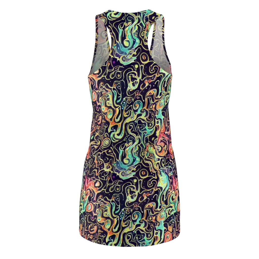 Nightwave Maze on Racerback Dress — Back