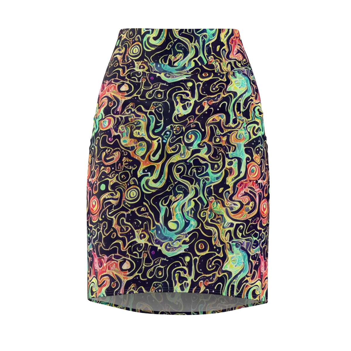 Nightwave Maze on Pencil Skirt — Front