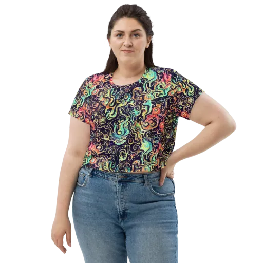 Nightwave Maze on a Crop Tee