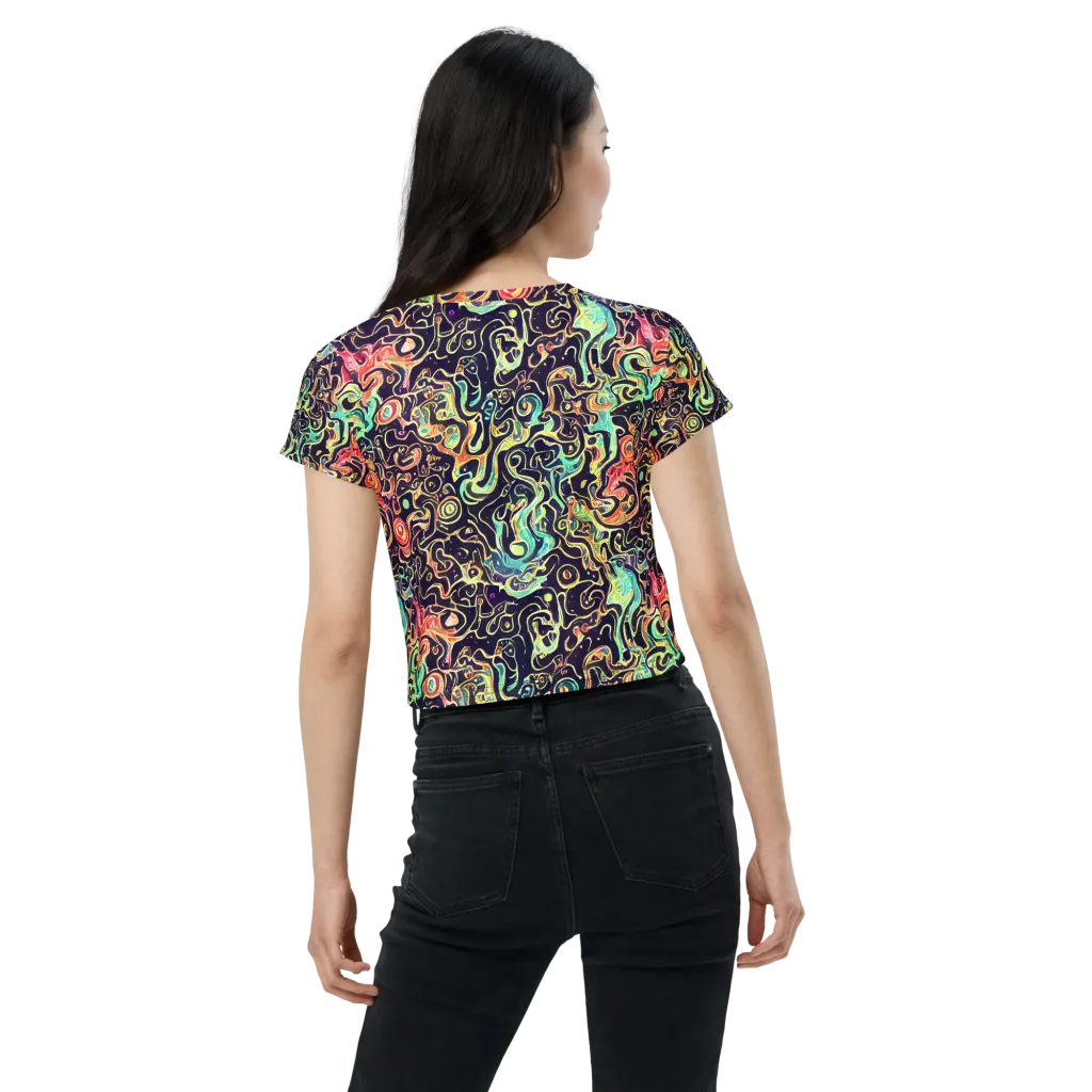 Nightwave Maze on Crop Tee — Back