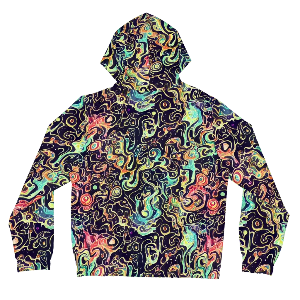 Nightwave Maze on Women's Full-Zip Hoodie — Back
