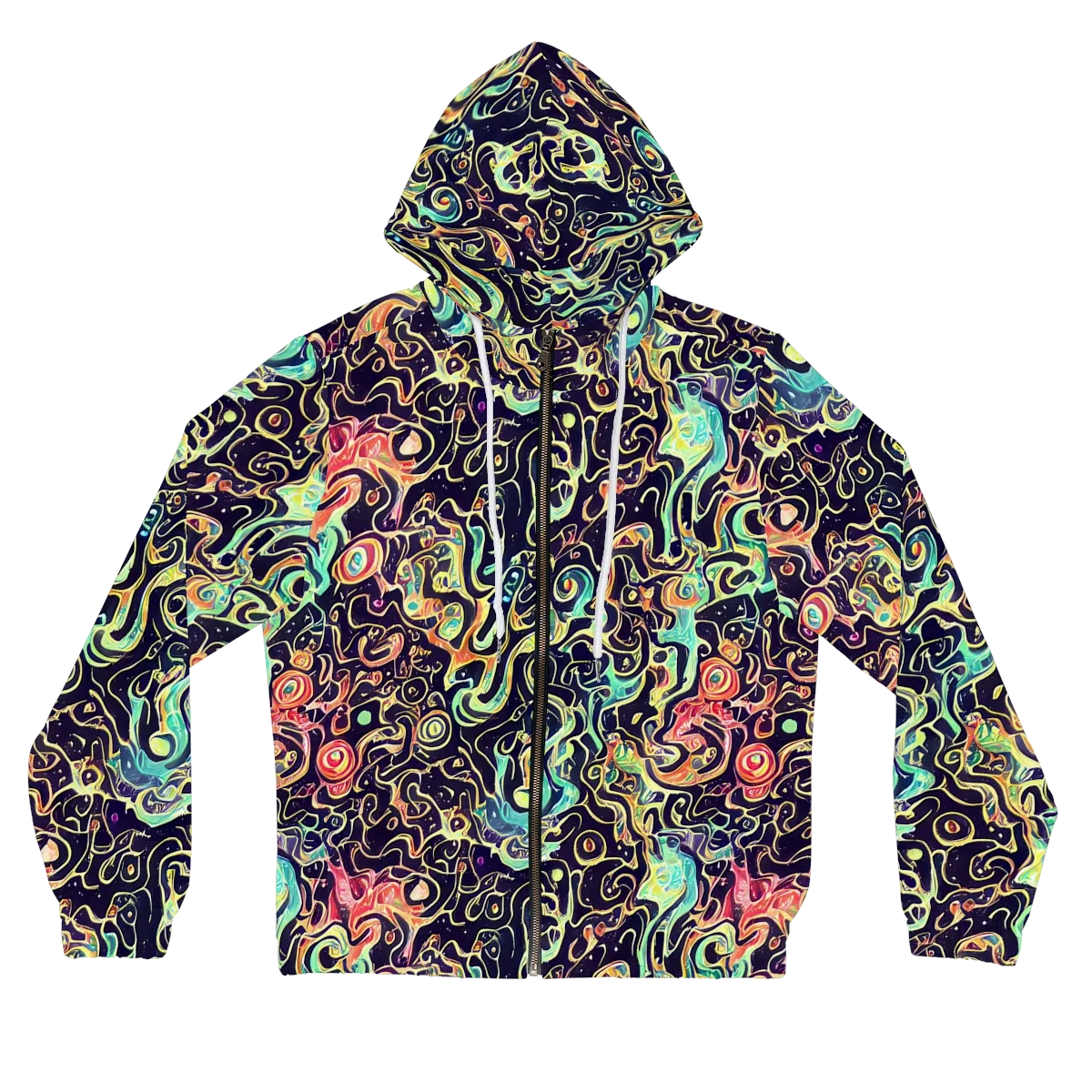 Nightwave Maze on Women's Full-Zip Hoodie — Front