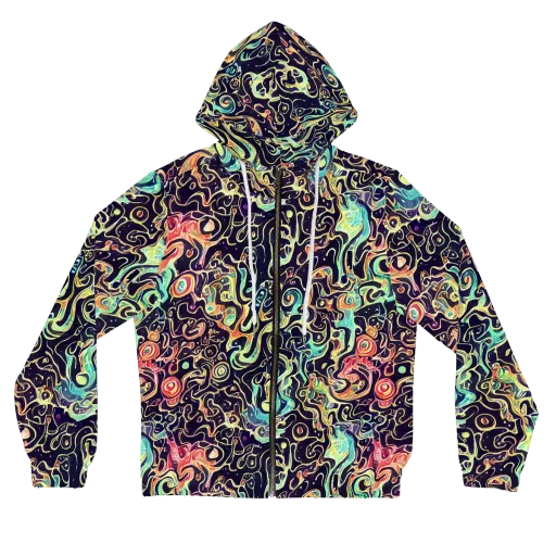 Nightwave Maze on a Women's Full-Zip Hoodie