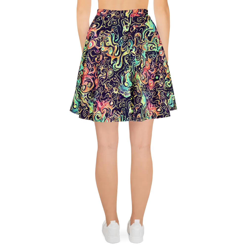 Nightwave Maze on Skater Skirt — Back