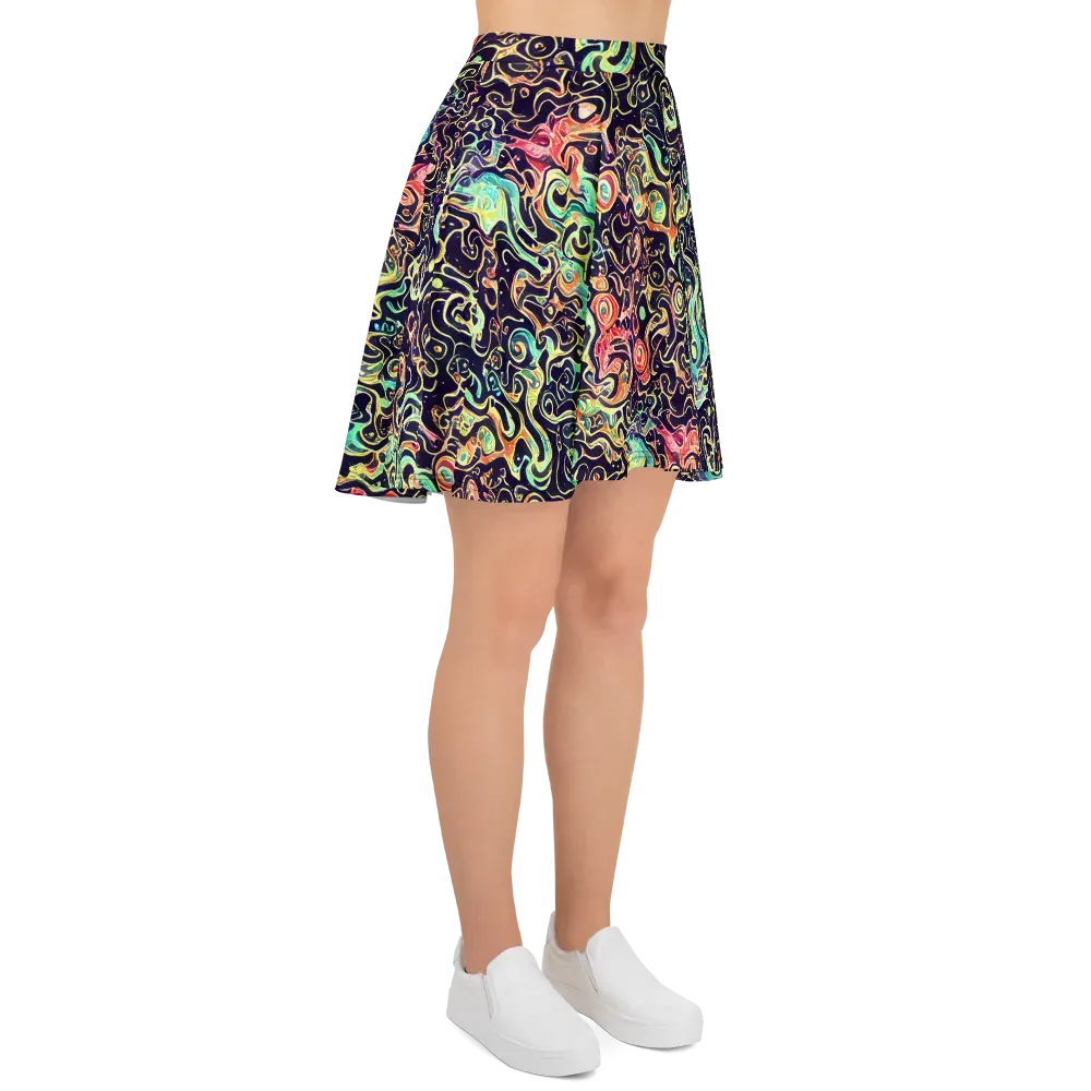 Nightwave Maze on Skater Skirt — Right