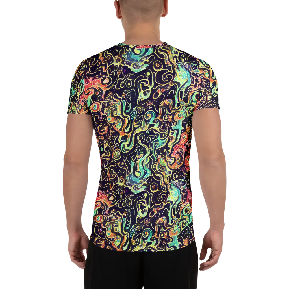 Nightwave Maze on Men's Athletic T-Shirt — Back