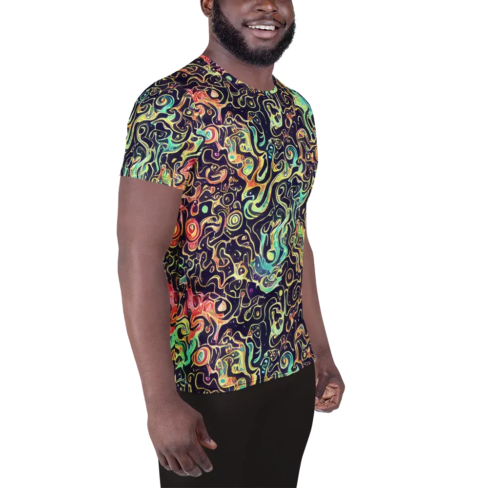 Nightwave Maze on Men's Athletic T-Shirt — Right