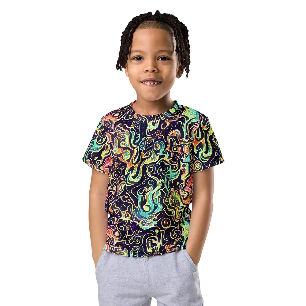 Nightwave Maze on Kids Crew Neck T-Shirt — Front