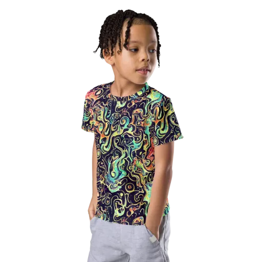 Nightwave Maze on a Kids Crew Neck T-Shirt