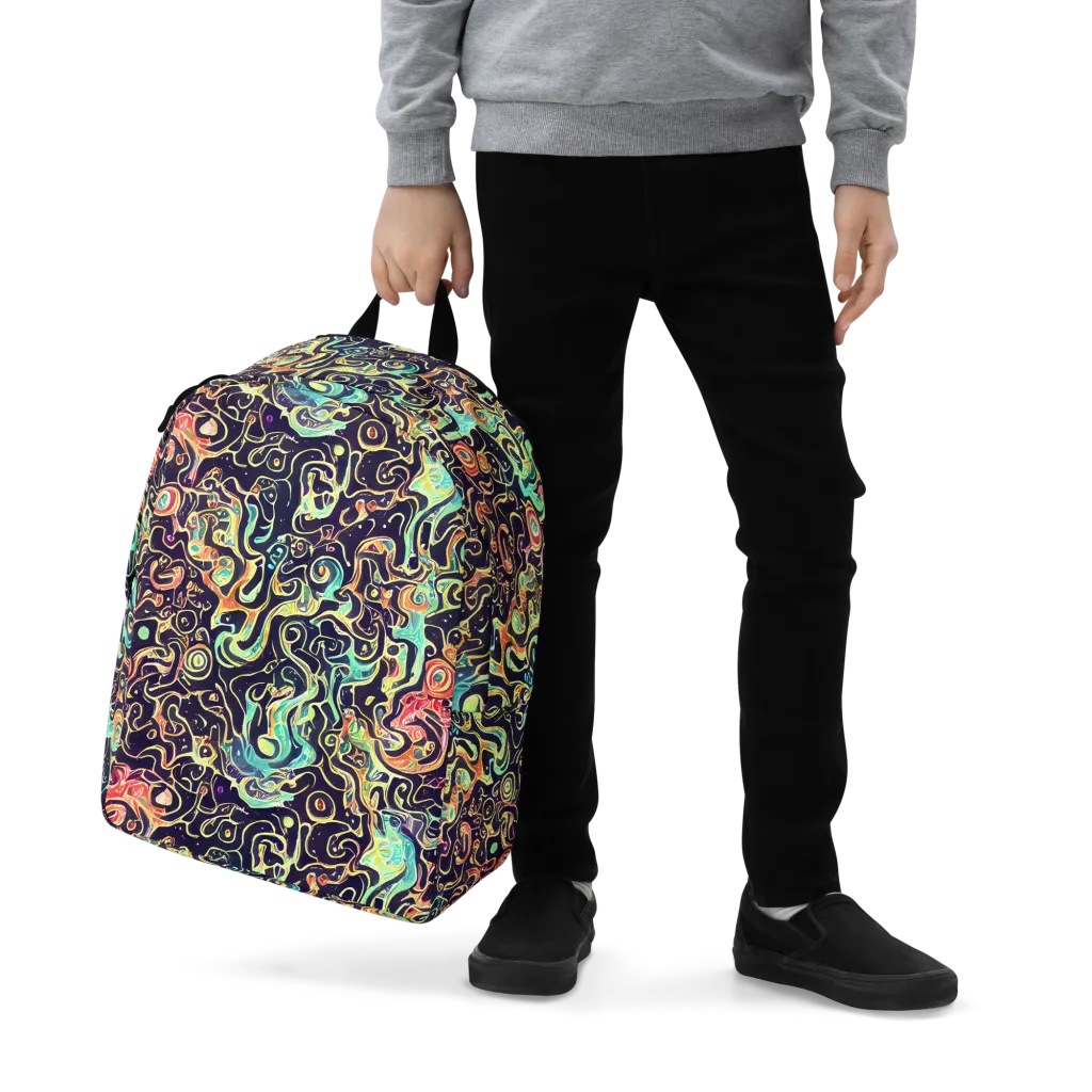 Nightwave Maze on Minimalist Backpack — Zoomed-in