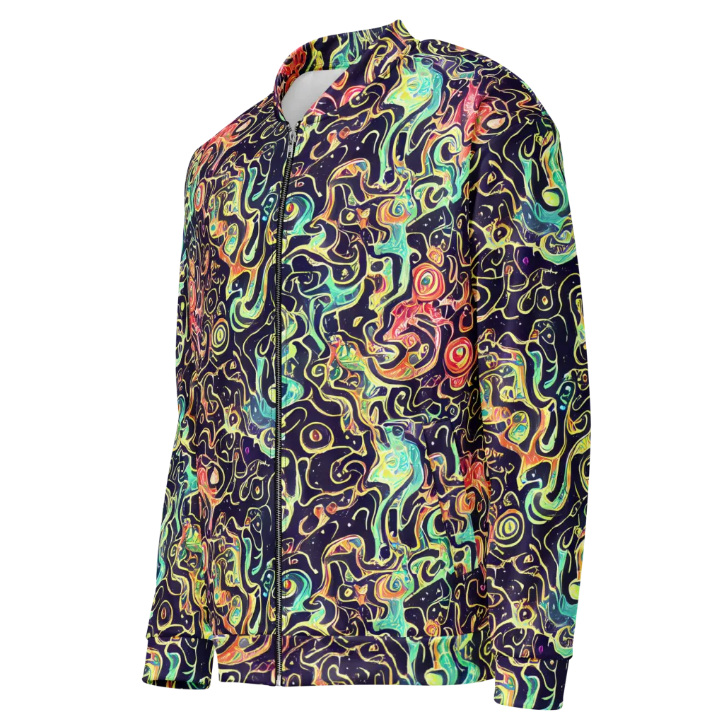 Nightwave Maze on Bomber Jacket — Left Front