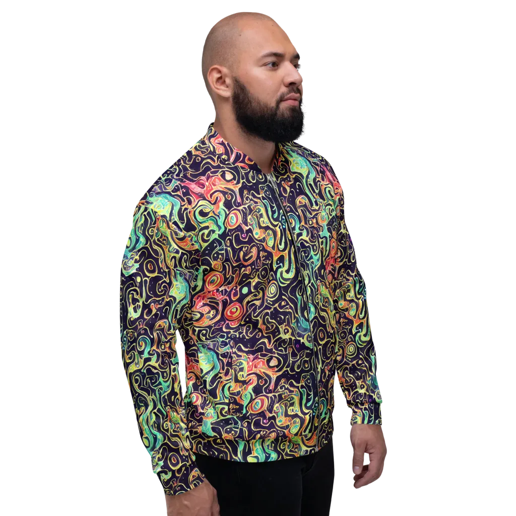 Nightwave Maze on Bomber Jacket — Right