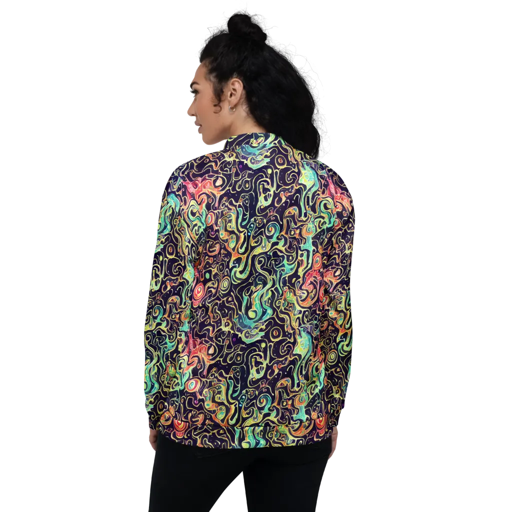 Nightwave Maze on Bomber Jacket — Back