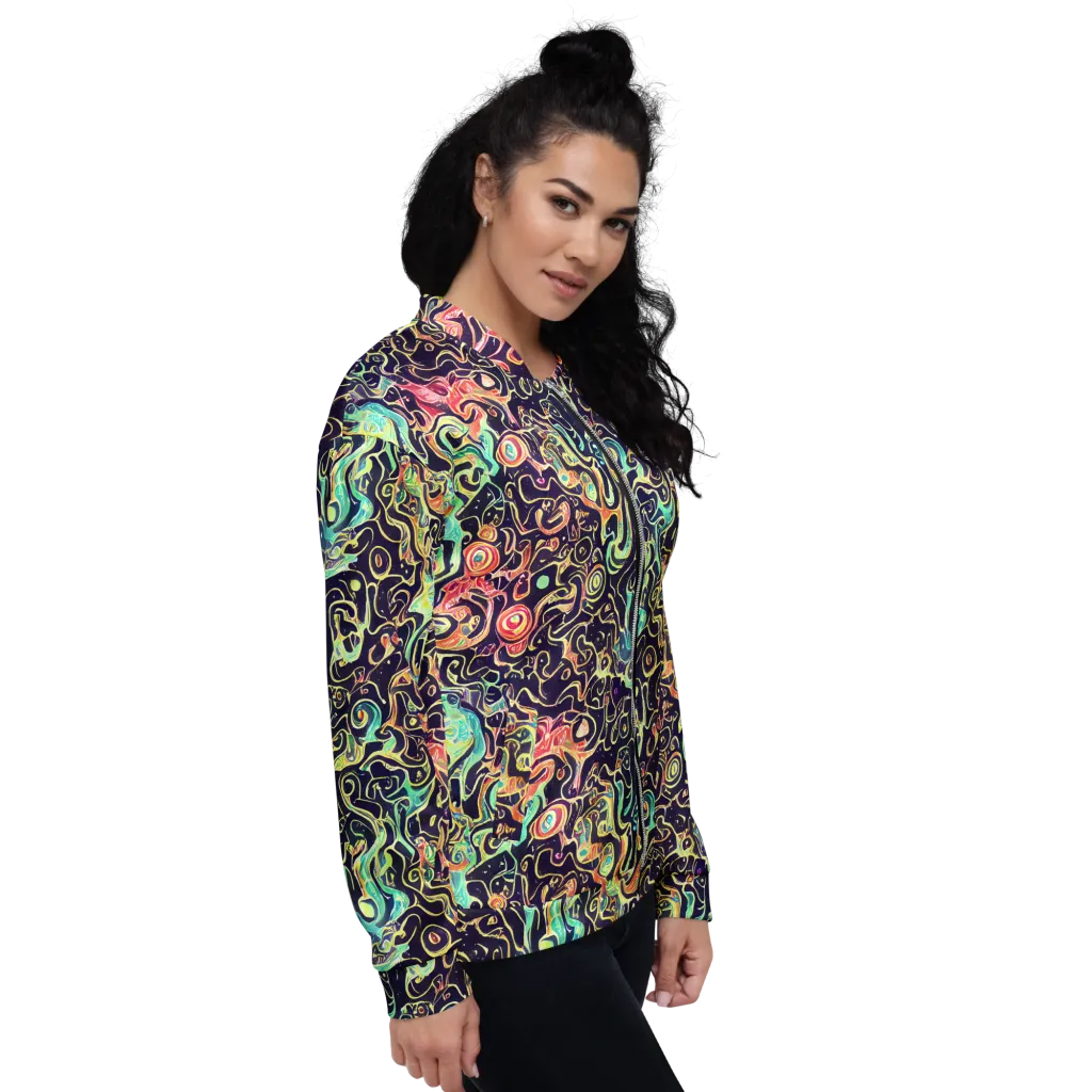 Nightwave Maze on Bomber Jacket — Right