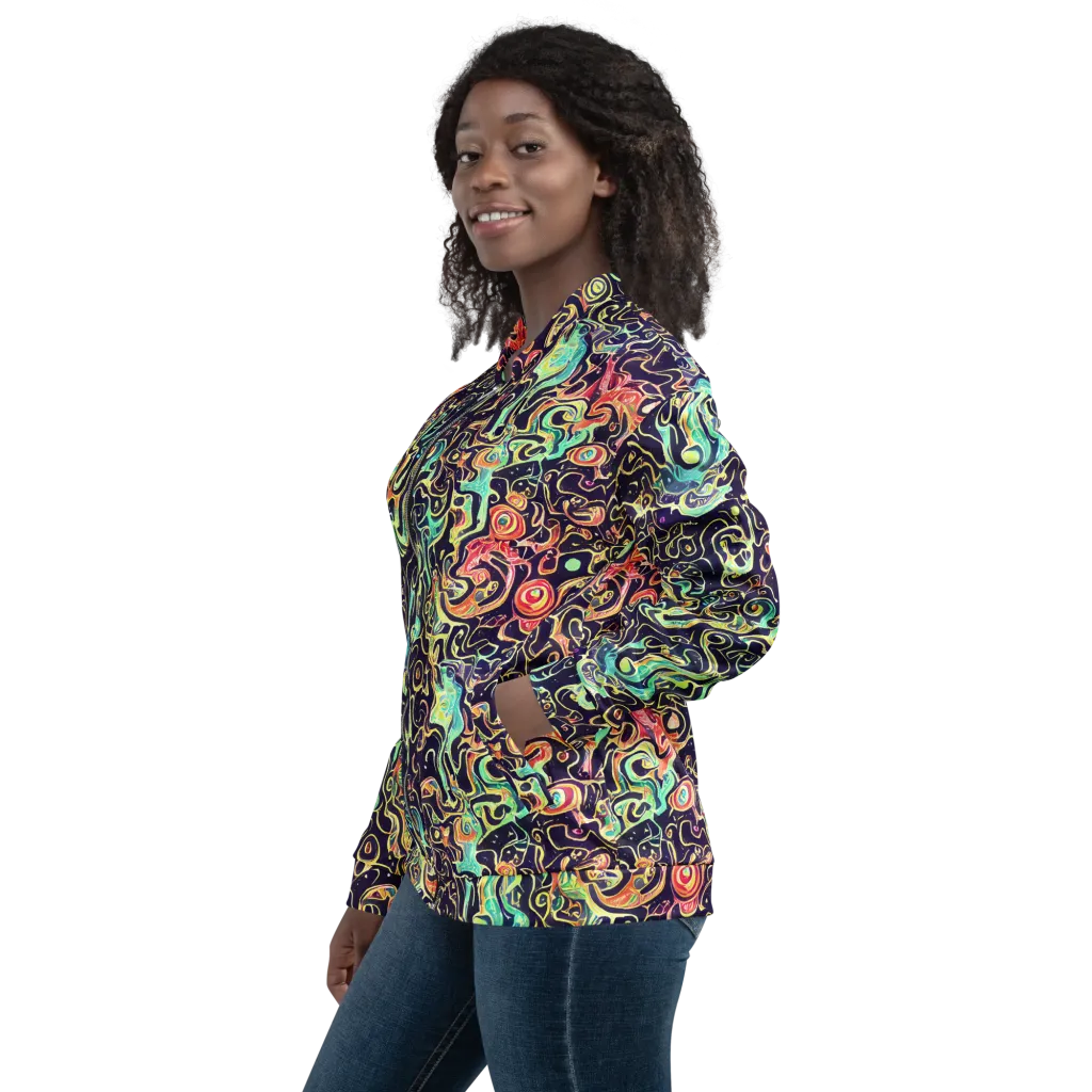 Nightwave Maze on Bomber Jacket — Left