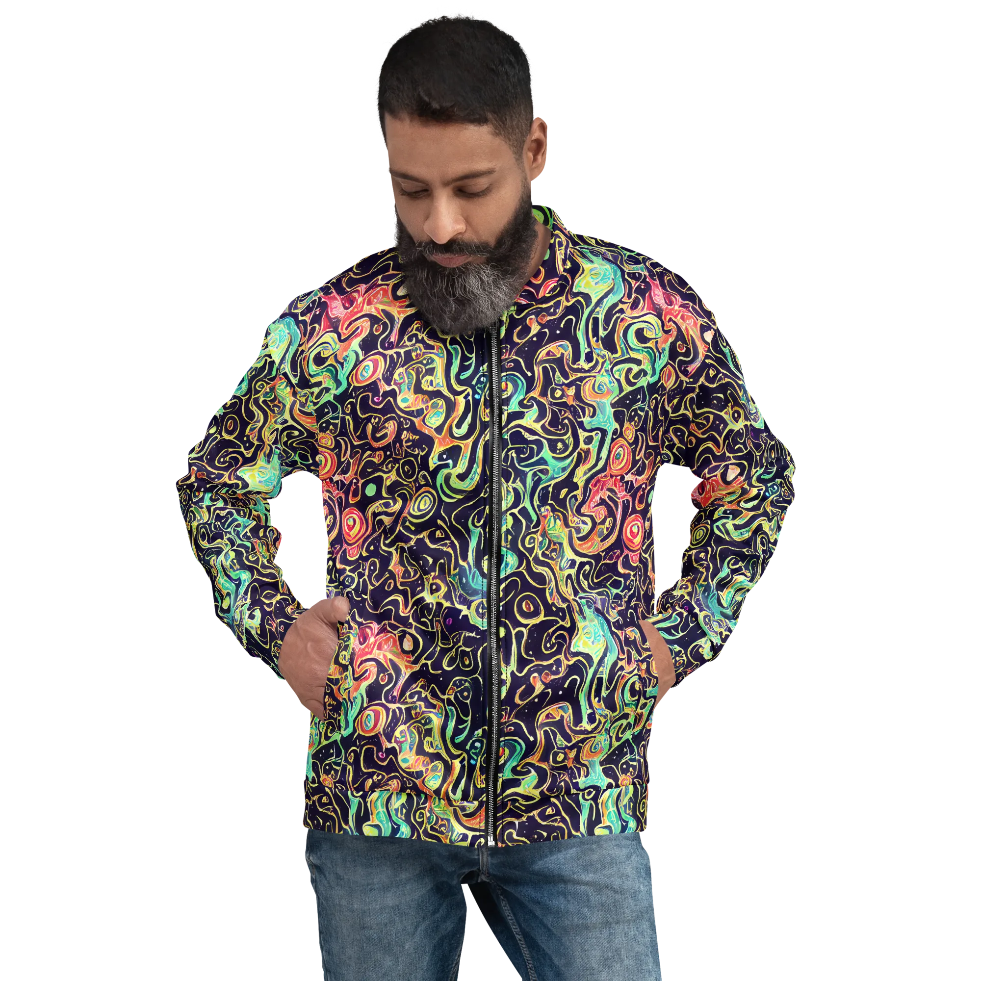 Nightwave Maze on Bomber Jacket — Front