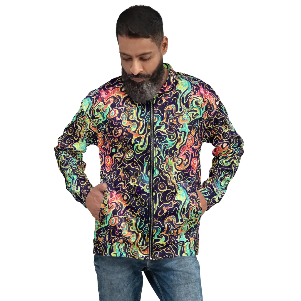 Nightwave Maze on Bomber Jacket — Front
