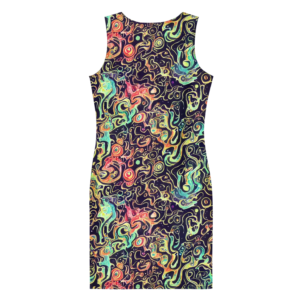 Nightwave Maze on Bodycon Dress — Back