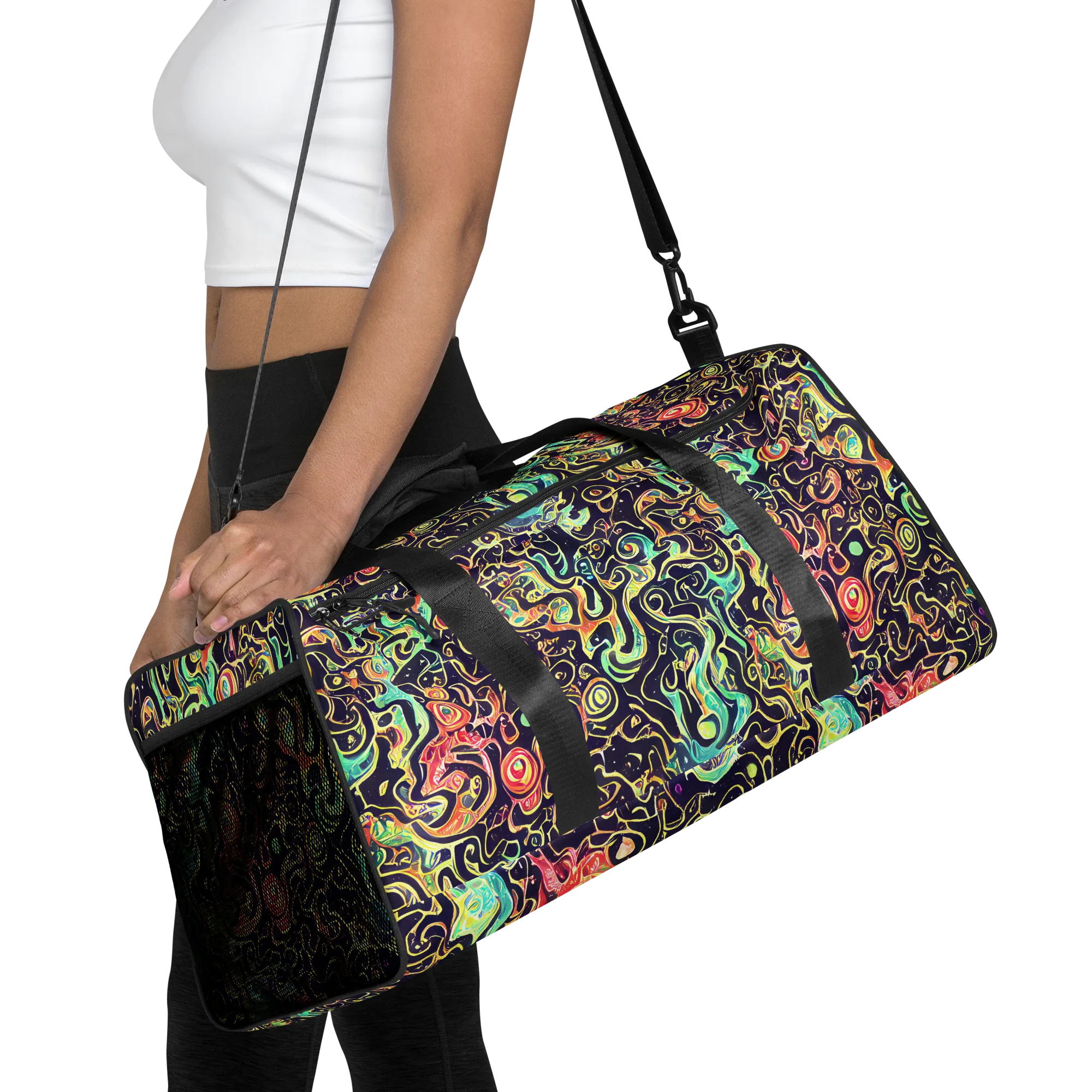 Nightwave Maze on Duffle Bag — Front