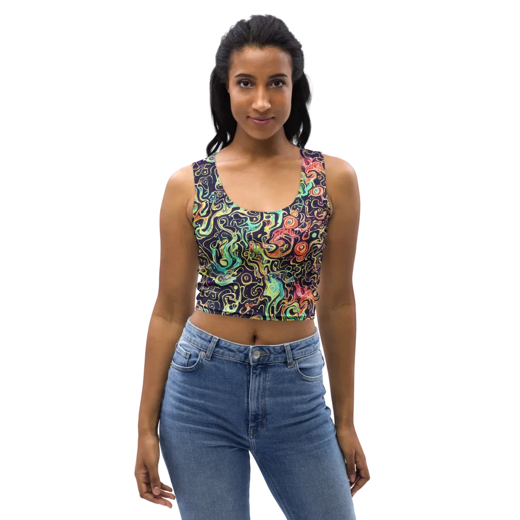 Nightwave Maze on Crop Top — Front
