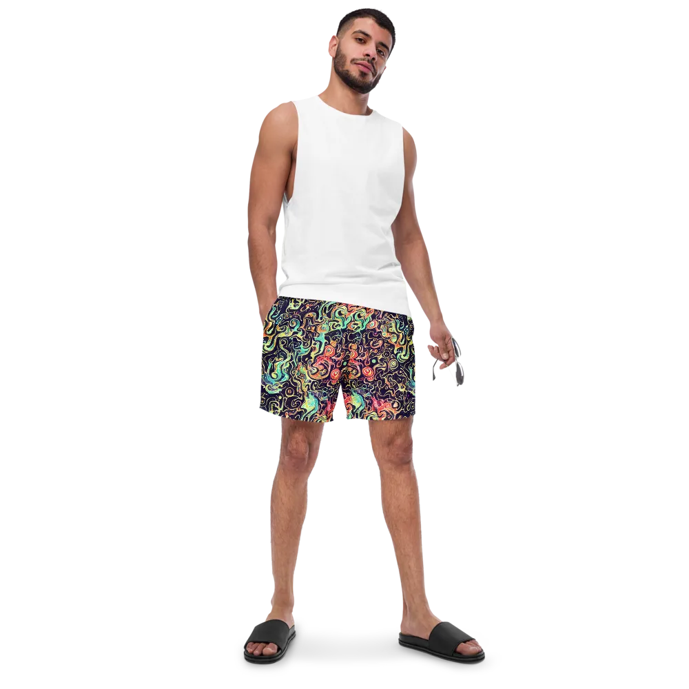 Nightwave Maze on Swim Trunks — Front