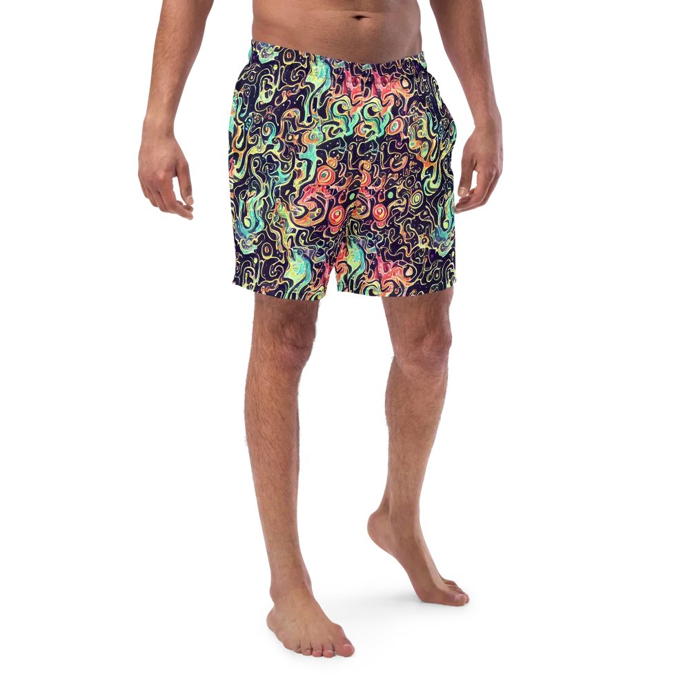 Nightwave Maze on Swim Trunks — Front