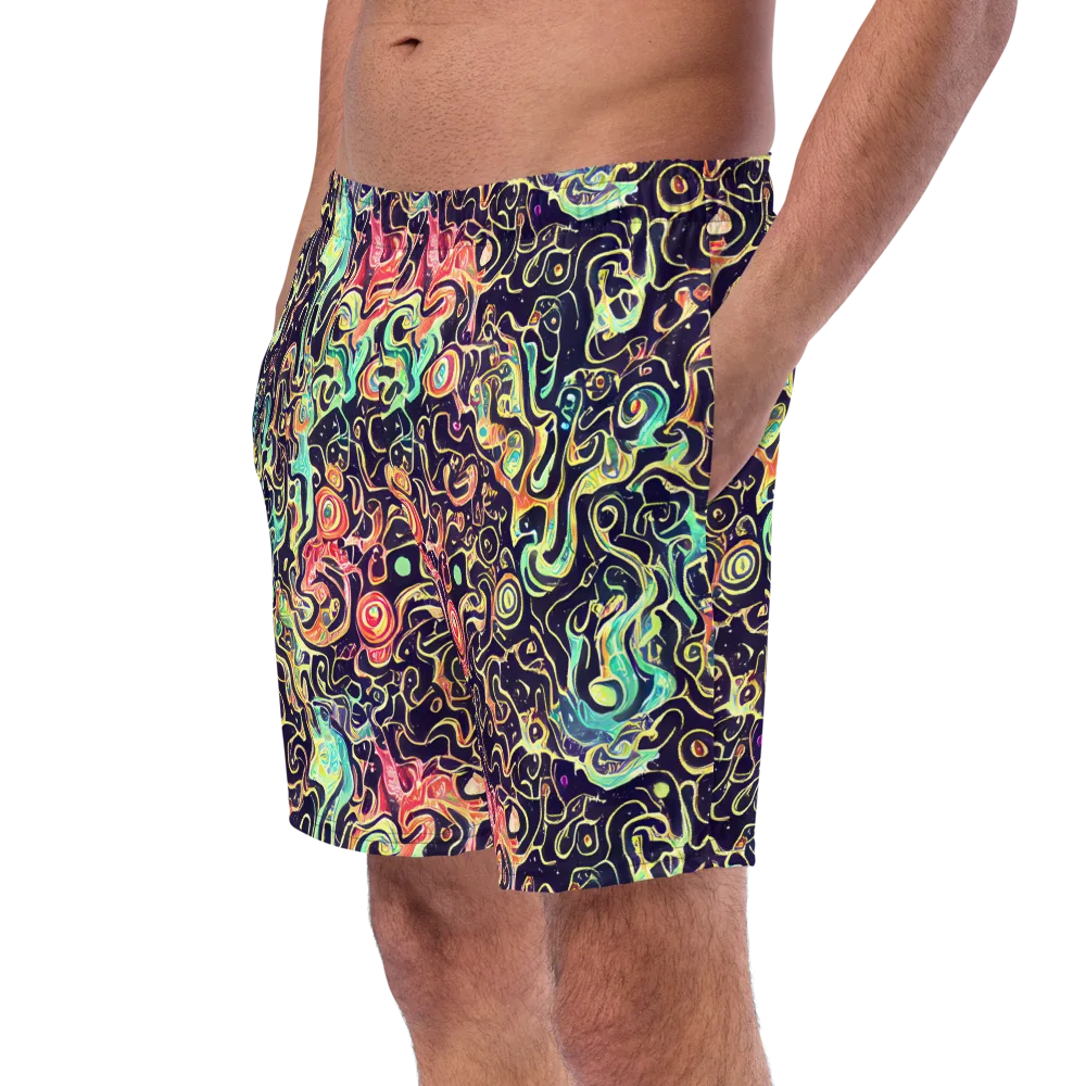 Nightwave Maze on Swim Trunks — Left Front