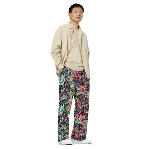 Nightwave Maze on a Wide-Leg Pants