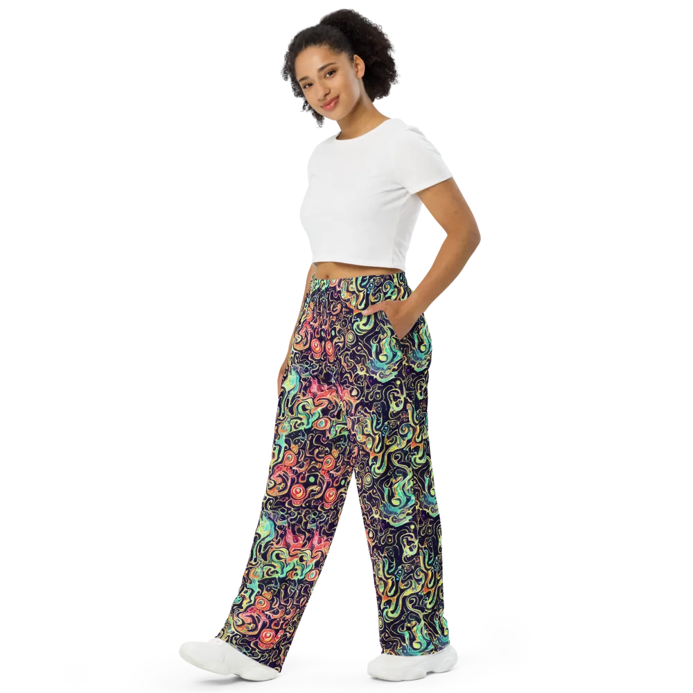 Nightwave Maze on Wide-Leg Pants — Left Front