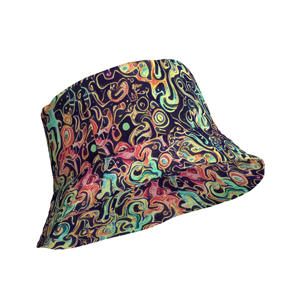 Nightwave Maze on Reversible Bucket Hat — Product details Outside