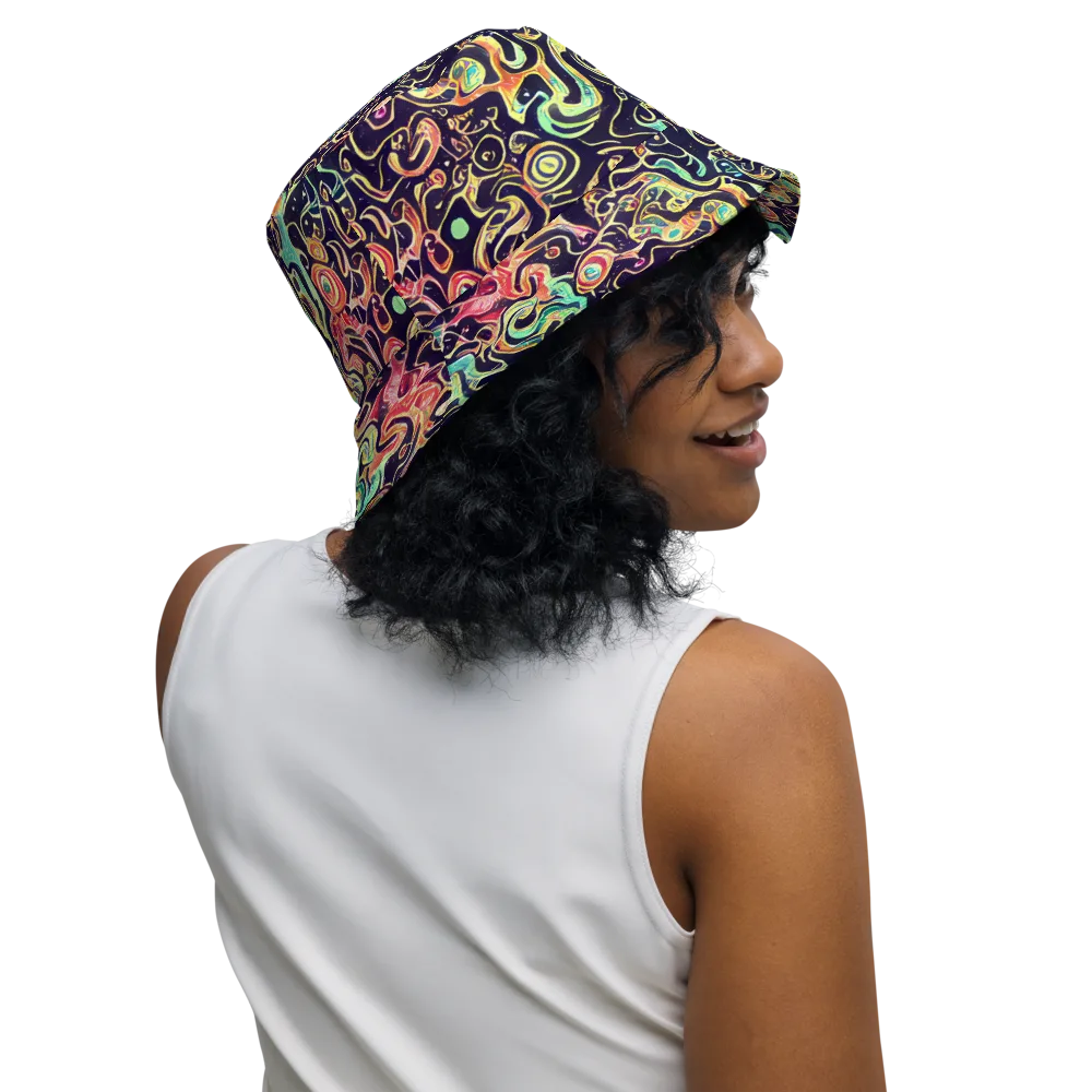 Nightwave Maze on Reversible Bucket Hat — Right Outside
