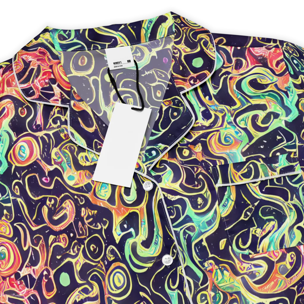 Nightwave Maze on Women's Short Sleeve Pajama Top — Product details
