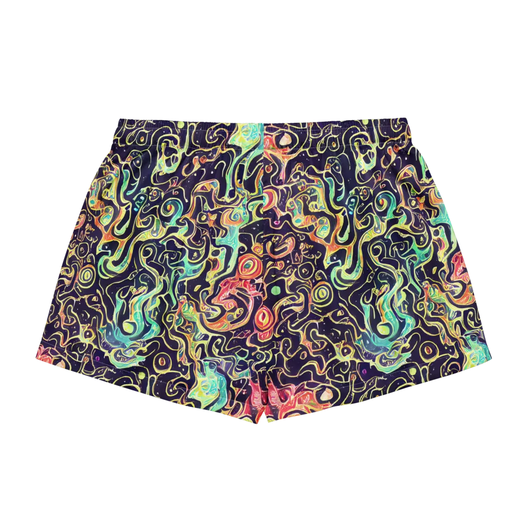 Nightwave Maze on Women's Pajama Shorts — Back