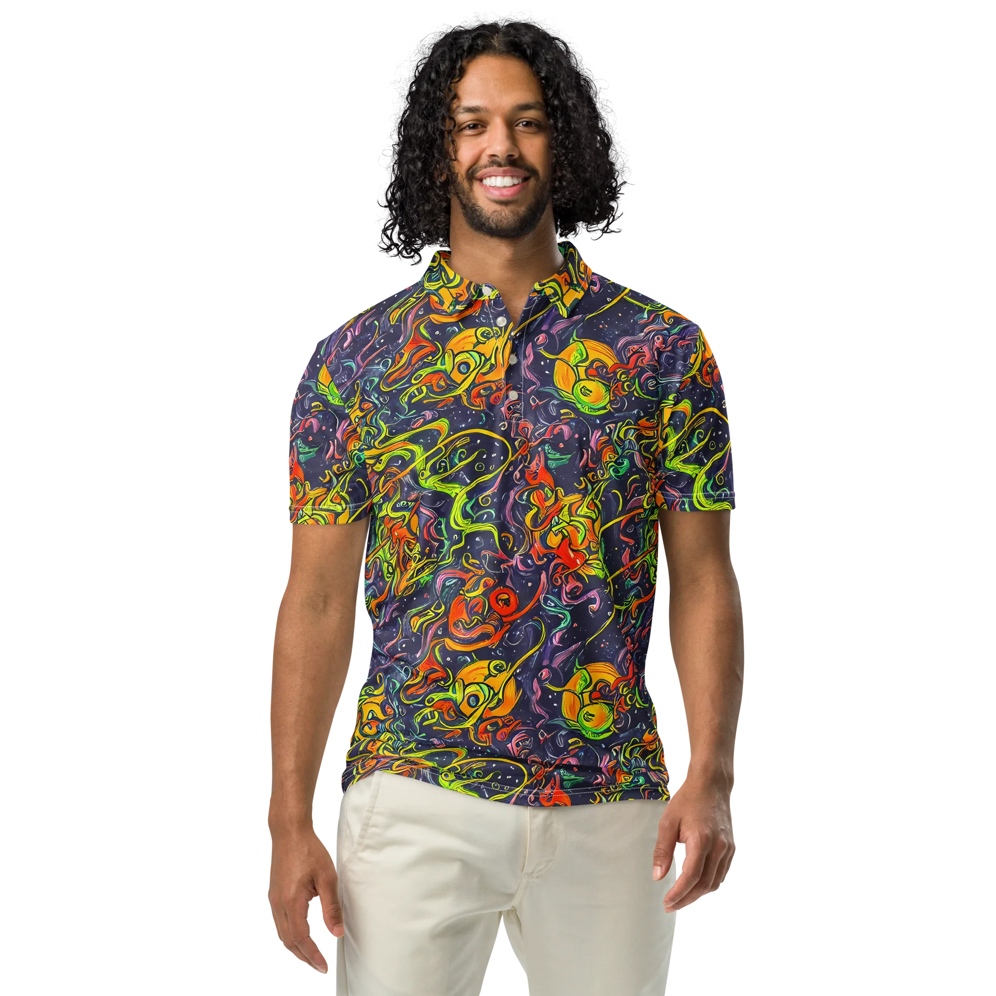 Starlit Medley on Men's Slim Fit Polo Shirt — Front
