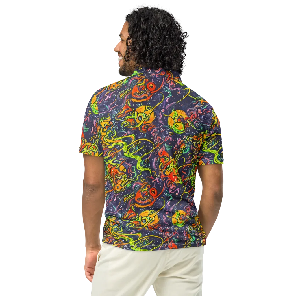 Starlit Medley on Men's Slim Fit Polo Shirt — Back