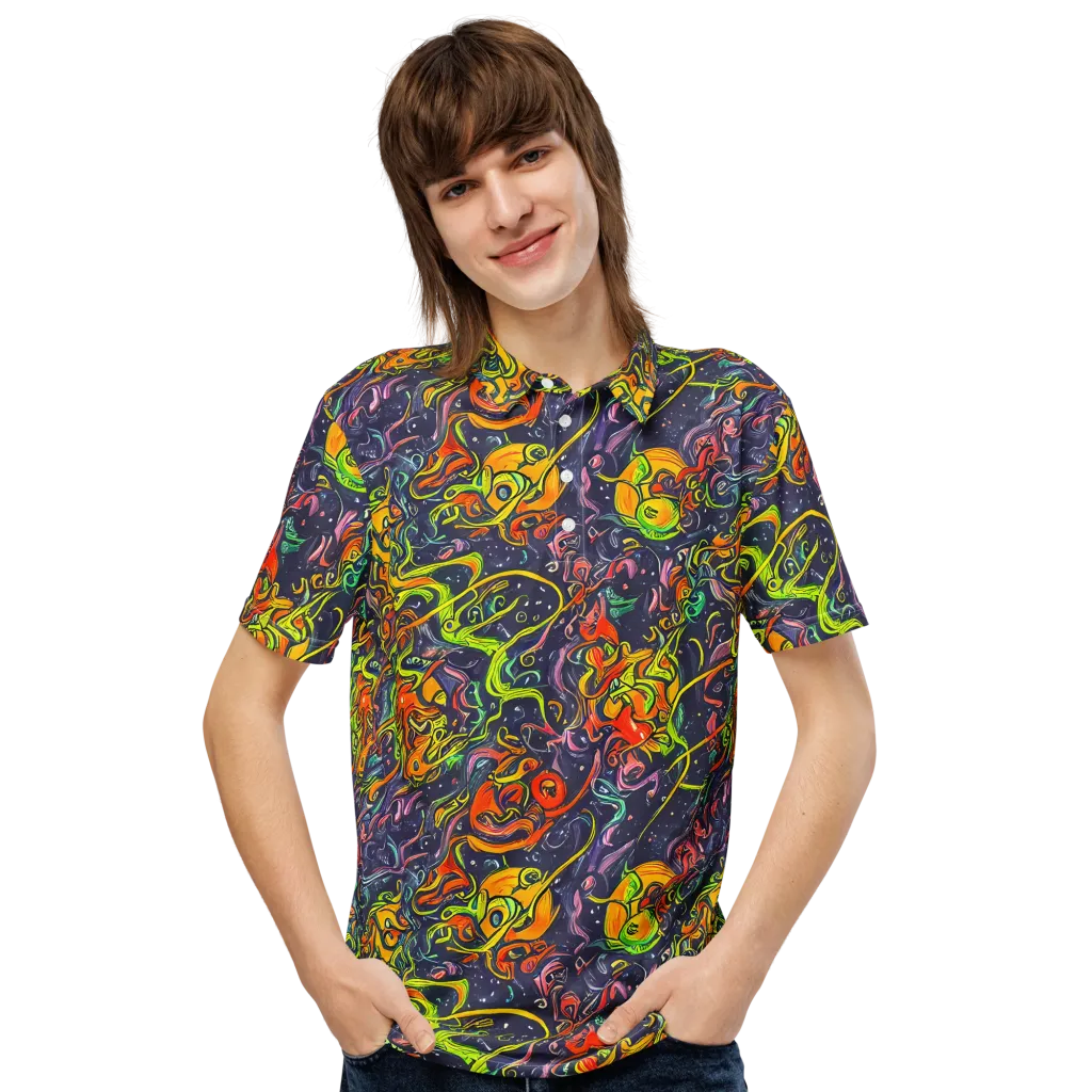 Starlit Medley on Men's Slim Fit Polo Shirt — Front
