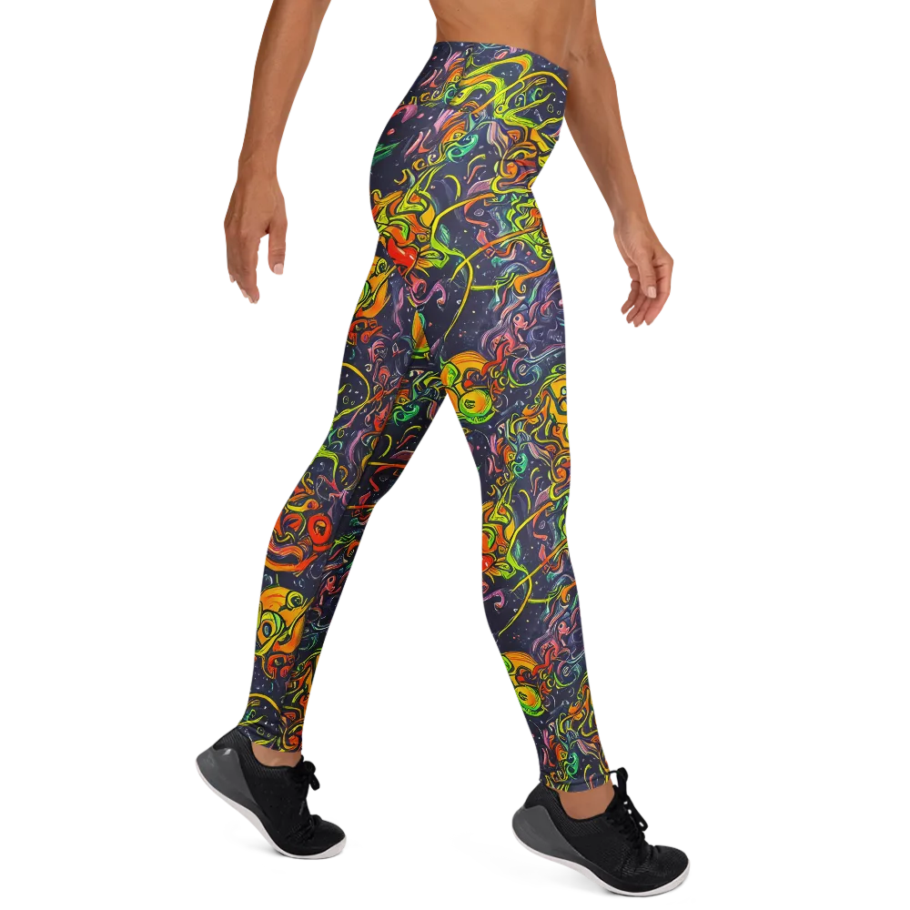 Starlit Medley on Yoga Leggings — Right